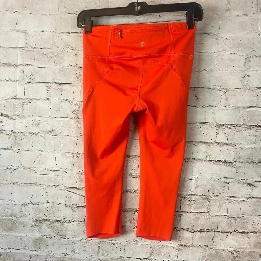 Athleta Women's XXS Velocity Legging Bright Orange Capri Crop Active Yoga - Picture 8 of 9